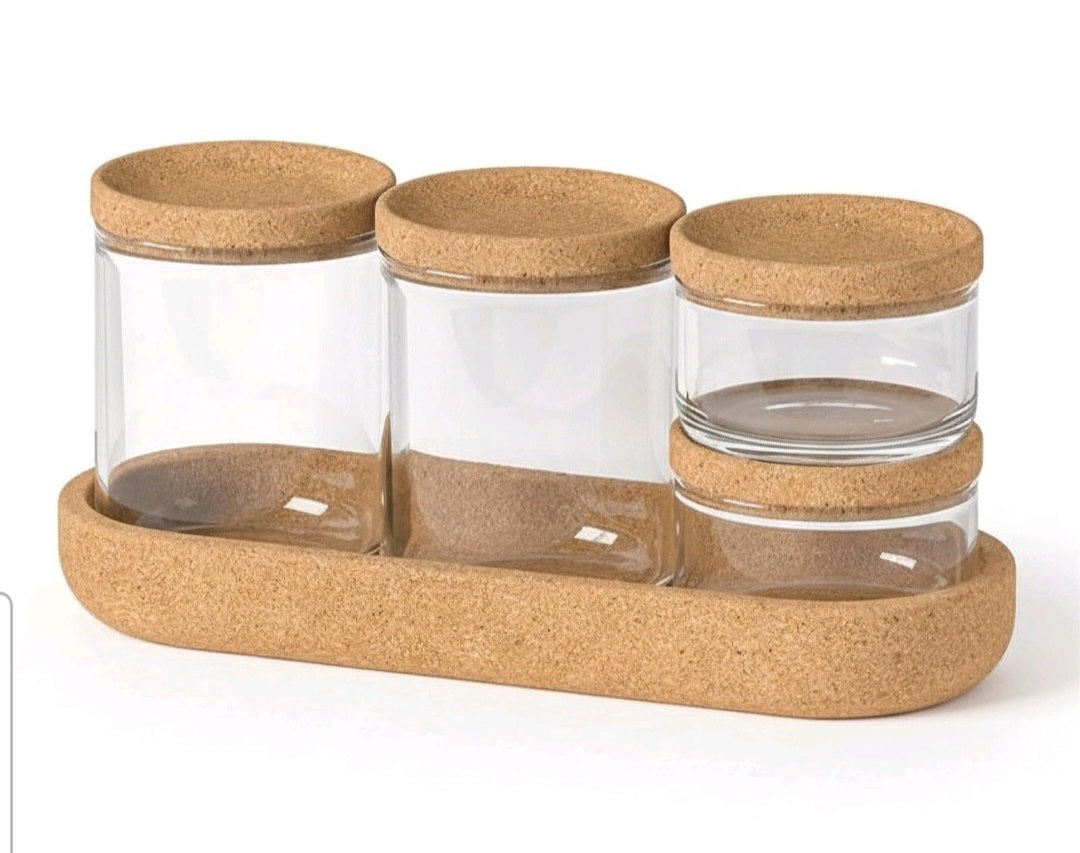 Storage Jars with Lids & Base