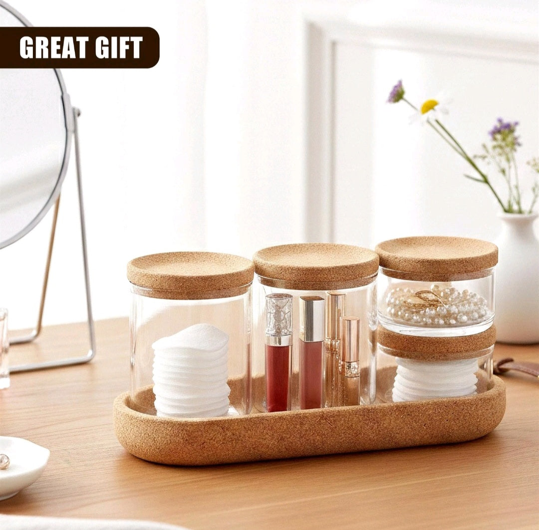 Storage Jars with Lids & Base