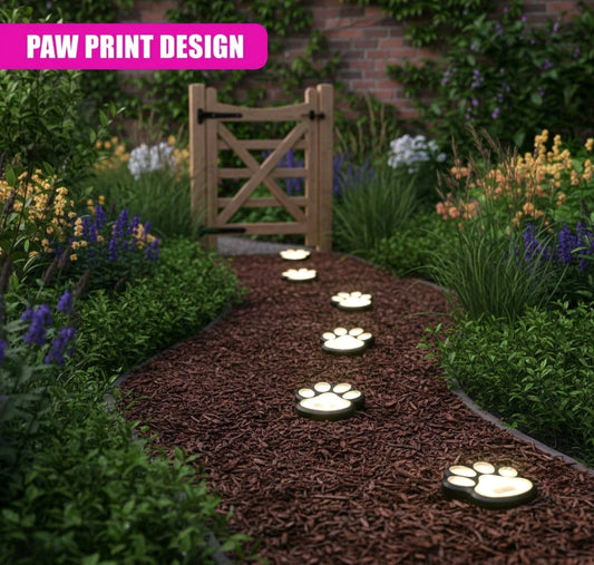 4PC Solar Paw Print Lights