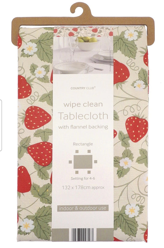 Strawberries Wipe Clean Tablecloth