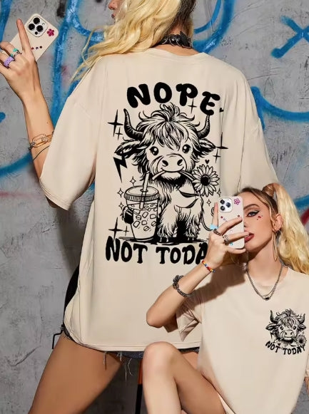 Doodle Cow Moody Not Today Tshirt