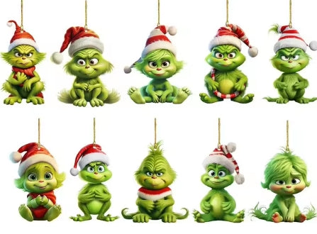 10PC Grinch Pendant Tree Decorations