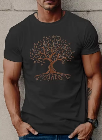 Mens Cotton Tree Print Tshirt