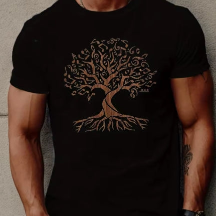 Mens Cotton Tree Print Tshirt