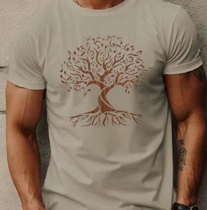 Mens Cotton Tree Print Tshirt
