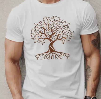 Mens Cotton Tree Print Tshirt