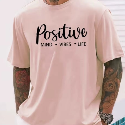 Mens Cotton Positive Vibes Tshirt