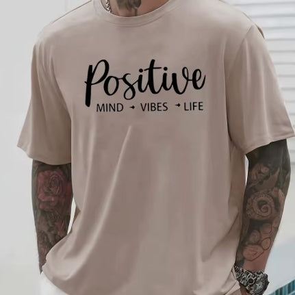 Mens Cotton Positive Vibes Tshirt