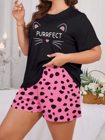 Plus Size Short Purrfect Pjs