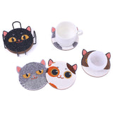 8pcs DIY Cat Diamond Art Coaster Set