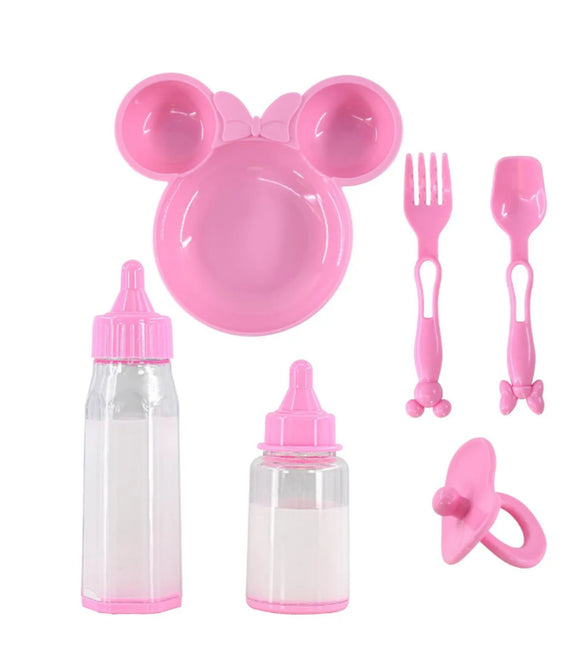 Doll Baby Doll Set Milk Bottles Feeding Set Dummy Spoon Accessories 6 Pcs