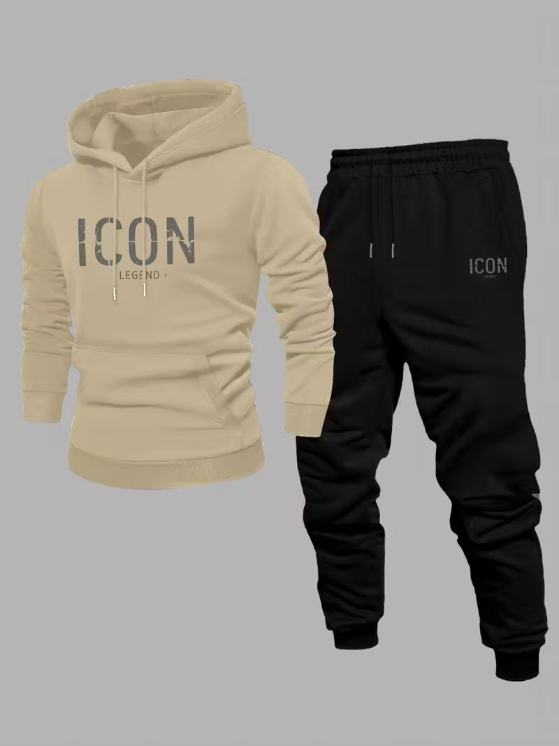 Inspirational Pattern Men's Hoodie and Sweatpants Set