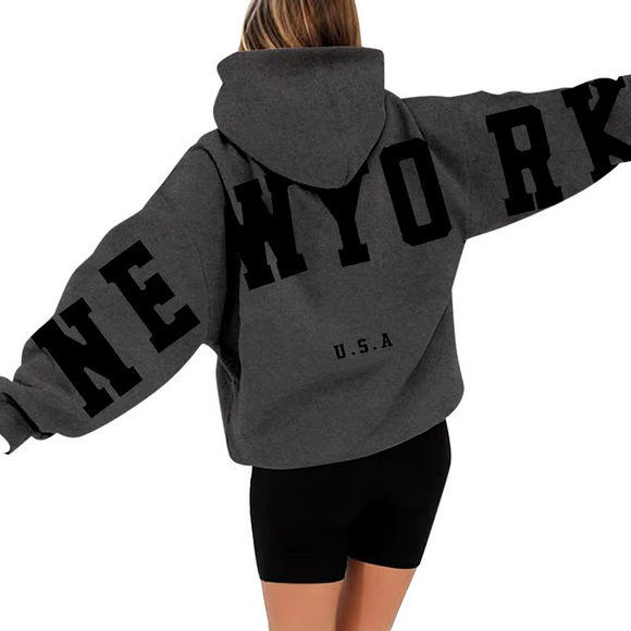 New York Print Hoodie