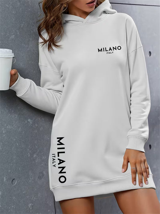 Women'S Oversized Hooded Sweatshirt Dress
