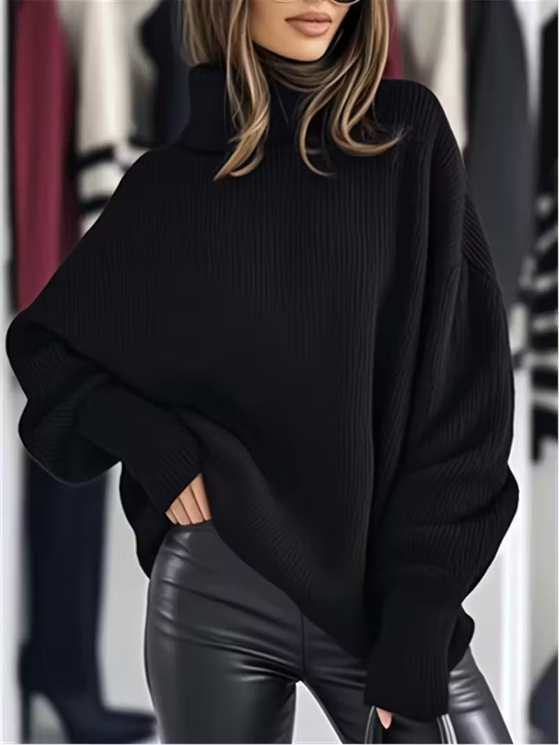 Plus Size Autumn/Winter New Round Neck/Turtleneck Sweater
