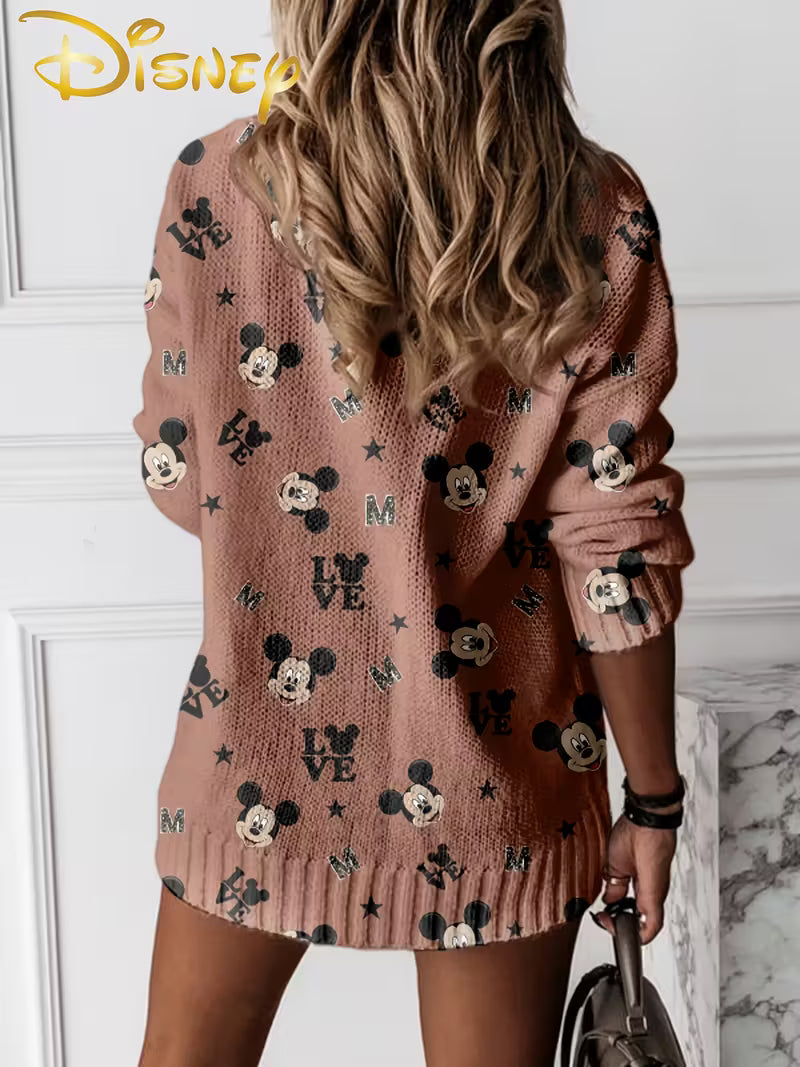 Women's Mickey Mouse "LOVE" Letter Print Sweater