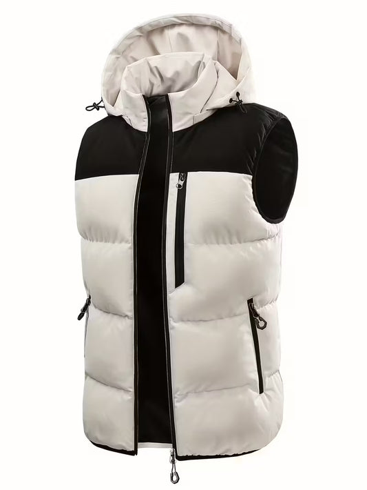 Men'S Winter Outdoor Sleeveless Hooded Jacket