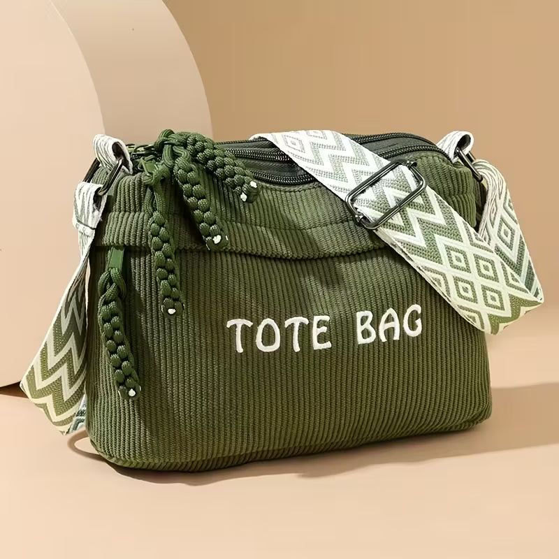 Women's Corduroy Tote Bag