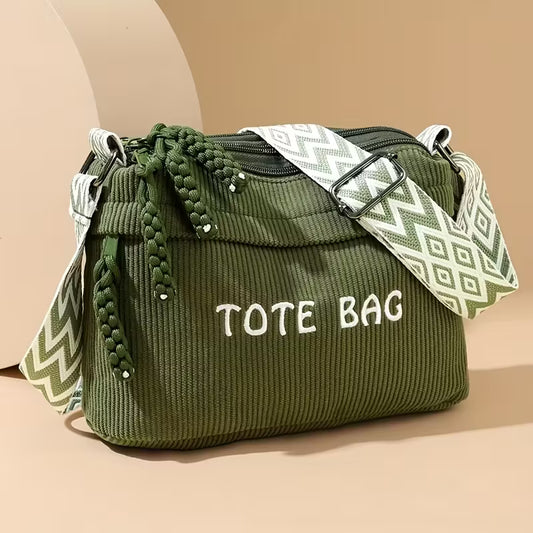 Women's Corduroy Tote Bag