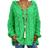 Plus SIze Twist Knitted Hooded Jumper