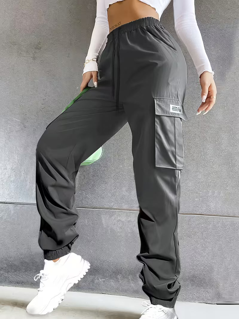 Women's Lightweight Breathable Solid Color Casual Cargo Pants