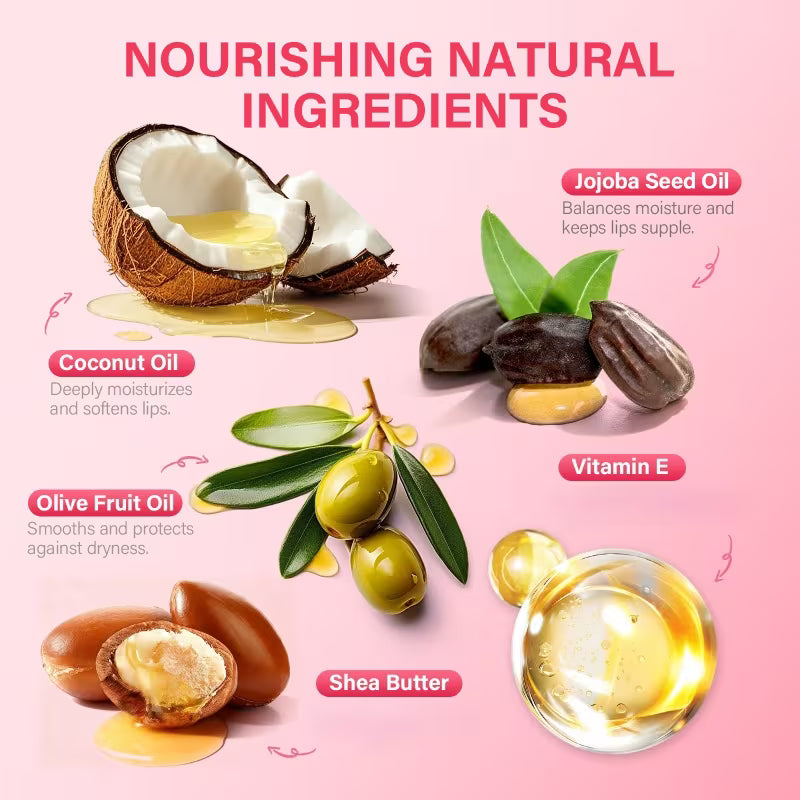 5pcs Lip Butter Balm + Lip Gloss Set