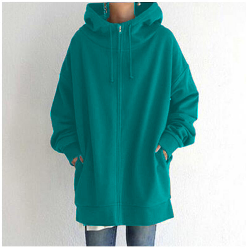 Oversized Loose Hooded Coat Sweatshirt