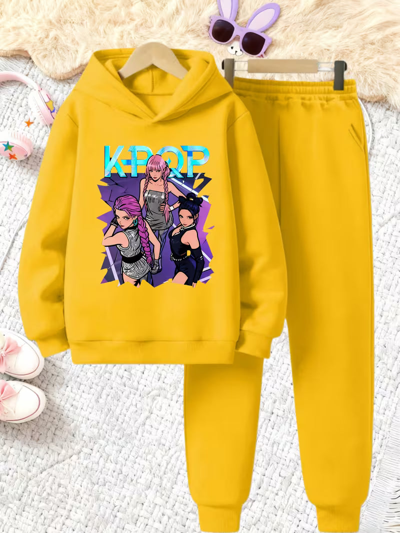 Warm Hooded Sweatshirt and Jogger Pants Set