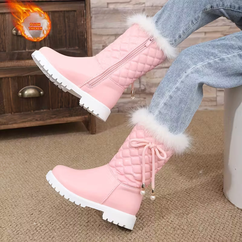Girls' Winter Boots with Zipper Closure