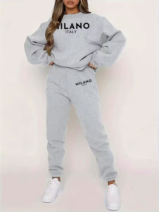 Graphic Print Two Piece Set