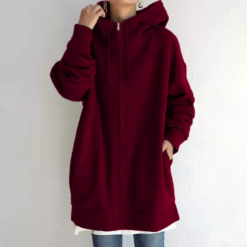 Oversized Loose Hooded Coat Sweatshirt