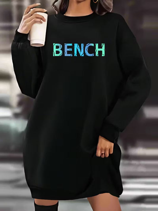 Plus Size Women's Oversized Sweatshirt Dress