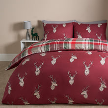 Load image into Gallery viewer, Stag Checkered Reversible Duvet Set