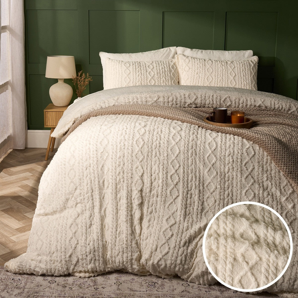 Cable Knit Sherpa Fleece Duvet Cover