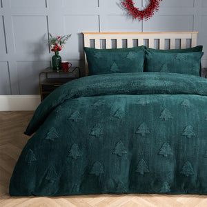 Winter Tree Tufted Teddy Fleece Duvet Set