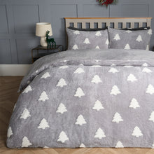 Load image into Gallery viewer, Winter Tree Tufted Teddy Fleece Duvet Set