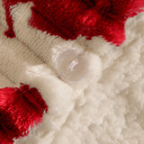 Cosy Stag Ribbed Fleece Duvet Set - Red