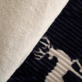 Cosy Stag Ribbed Fleece Duvet Set - Navy