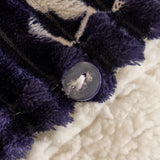 Cosy Stag Ribbed Fleece Duvet Set - Navy