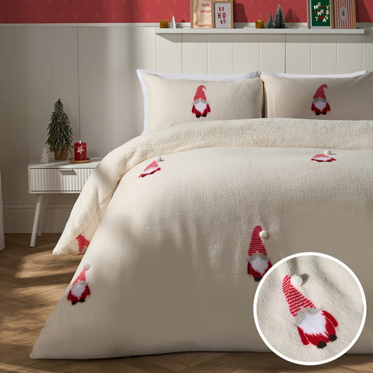 Tufted Gonk Teddy Duvet Cover Set - Cream