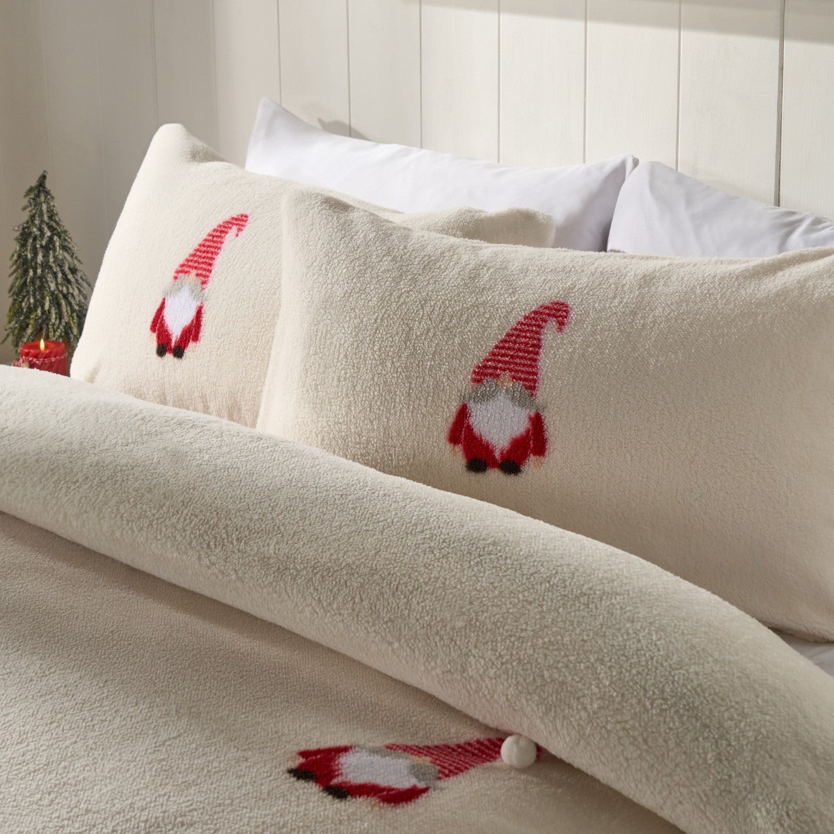 Tufted Gonk Teddy Duvet Cover Set - Cream