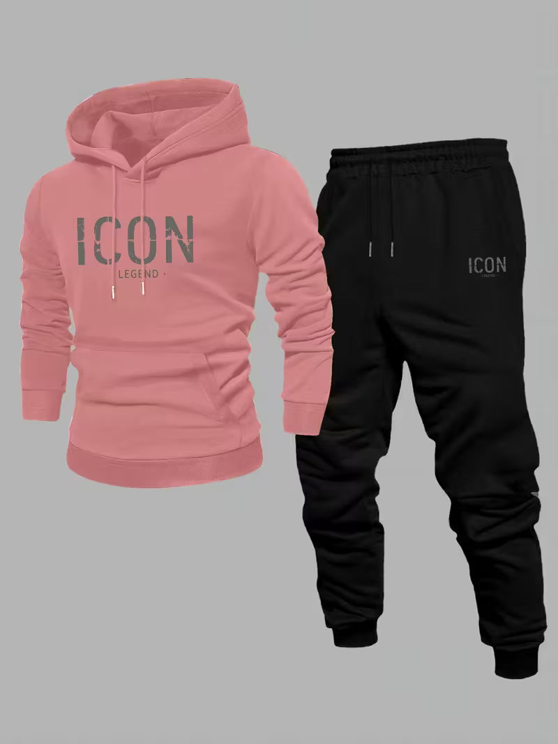 Inspirational Pattern Men's Hoodie and Sweatpants Set