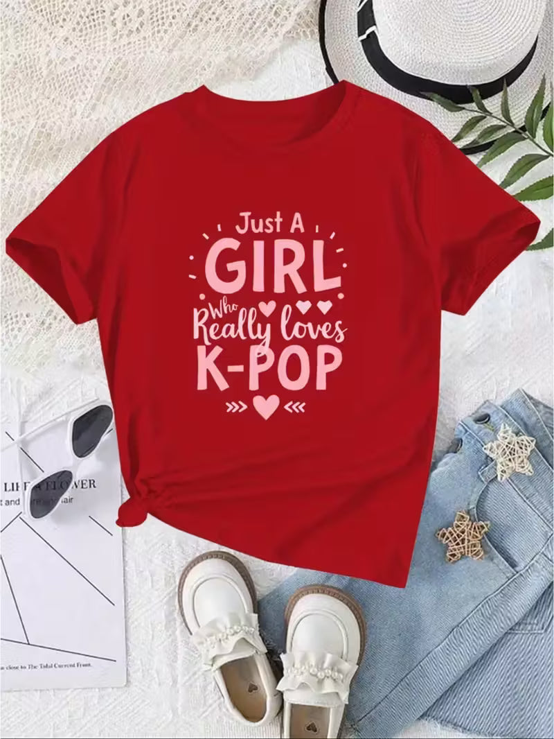 Girls K Pop Graphic T Shirt