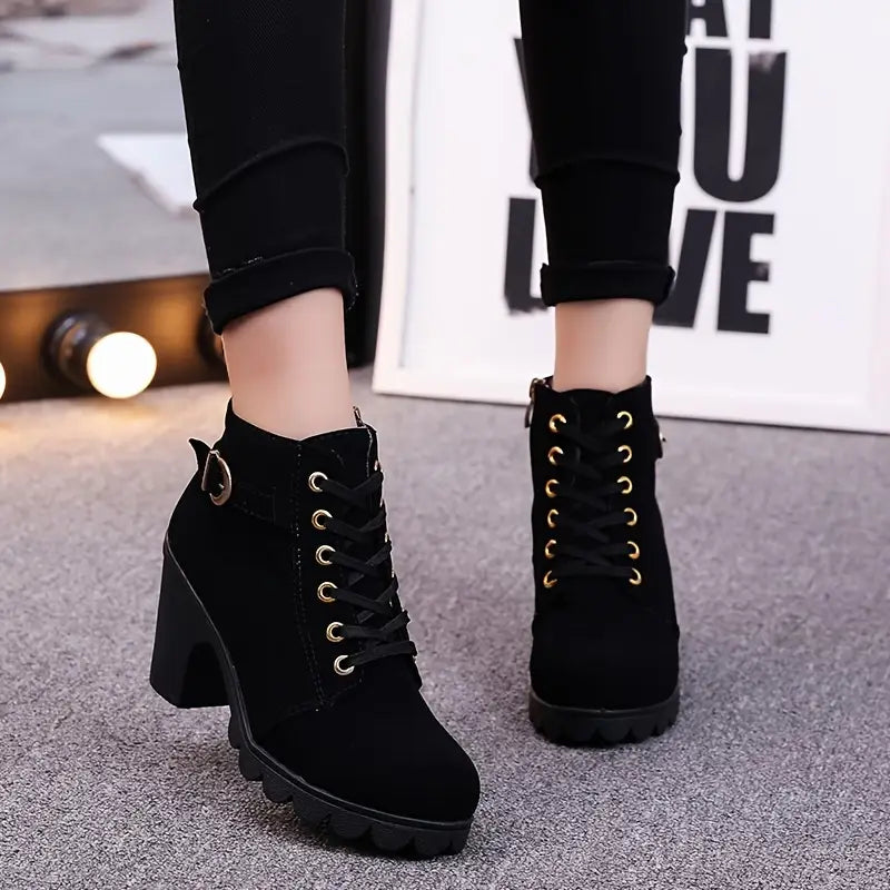 Chunky Platform Heel Boots