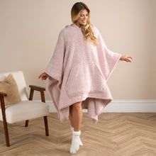 Load image into Gallery viewer, Adults Teddy Marl Poncho Blush/Charcoal