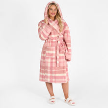 Load image into Gallery viewer, Tartan Check Print Teddy Dressing Gown, Adults