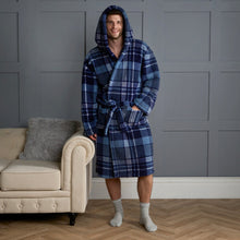 Load image into Gallery viewer, Tartan Check Print Teddy Dressing Gown, Adults