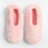 Faux Fur Memory Foam Slipper Socks - Blush