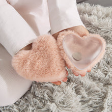 Load image into Gallery viewer, Faux Fur Heart Reusable Hand Warmers - Blush