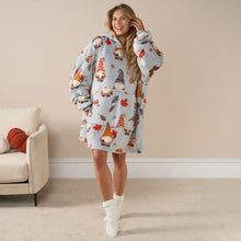 Load image into Gallery viewer, Gonk Print Hoodie Blanket - Grey